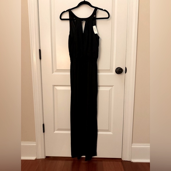 NWT Banana Republic Black Halter Maxi Dress Size 2 - Picture 2 of 7